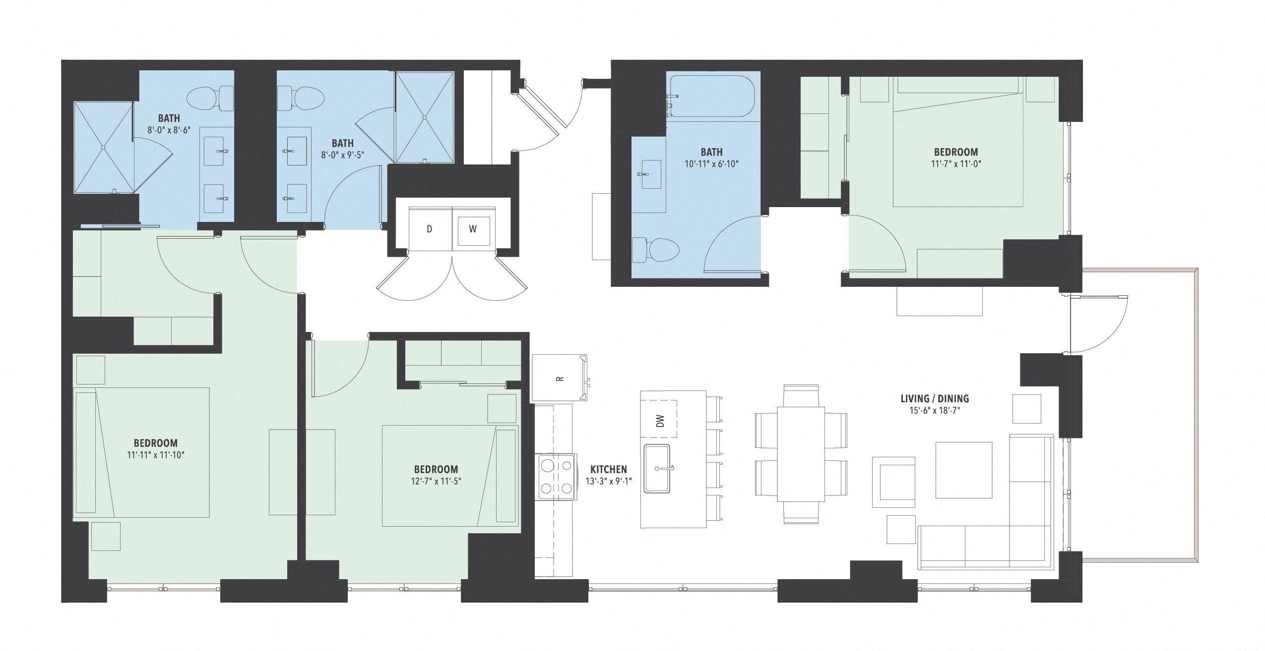 Floor Plan Image of Apartment Apt 1120